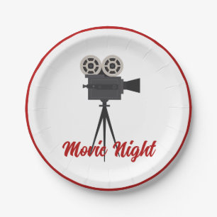 Assiettes En Carton Caméra de cinéma rétro personnalisée