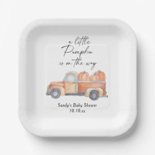 Assiettes En Carton Camion citrouille - Petit citrouille est en route