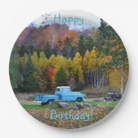 Camion de cru de joyeux anniversaire