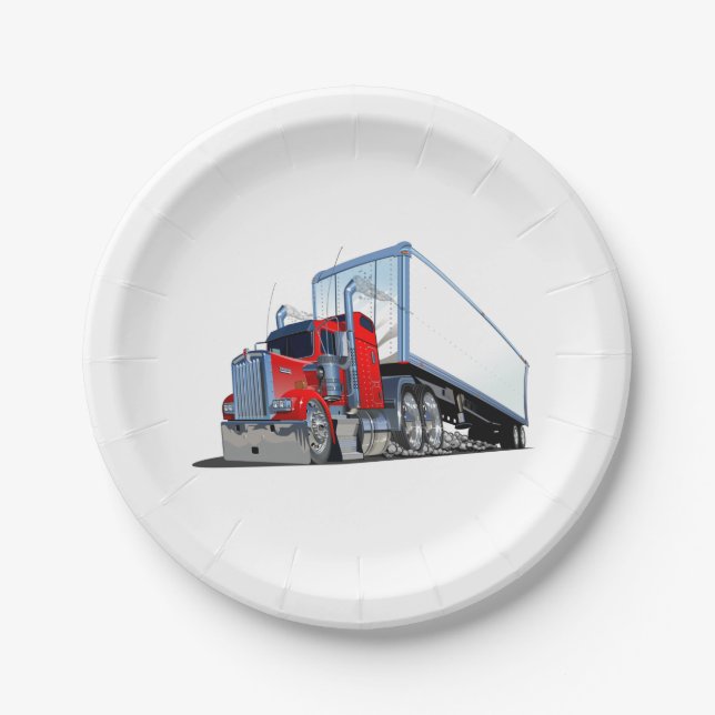 Assiettes En Carton Camion de dessin (Devant)