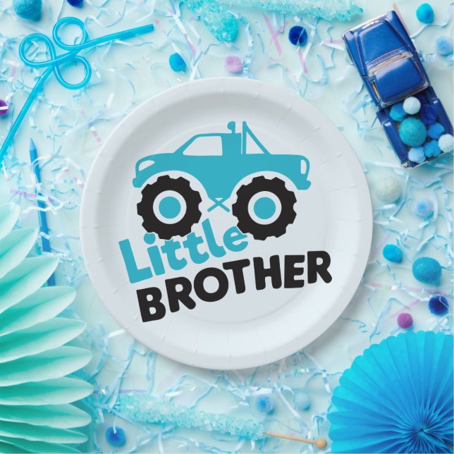 Assiettes En Carton Camion Little Brother Monster (Fête)