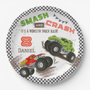 Assiettes En Carton Camion Monster Smash et Crash 8e anniversaire