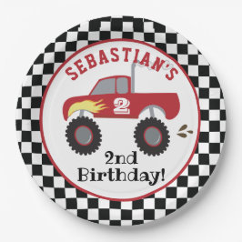 Assiettes En Carton Camion Red Monster Anniversaire Camions de course