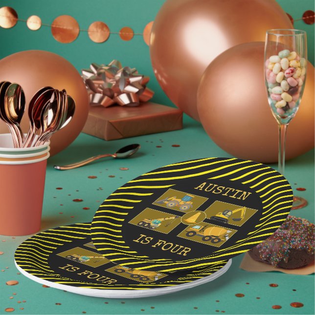 Assiettes En Carton Camions de construction | Parti Anniversaire de en (Multi)