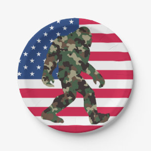 Assiettes En Carton Camo Bigfoot Sasquatch