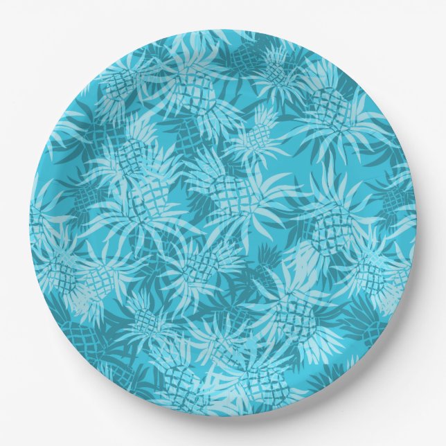 Assiettes En Carton Camo d'ananas Hawaiian Tropical (Devant)