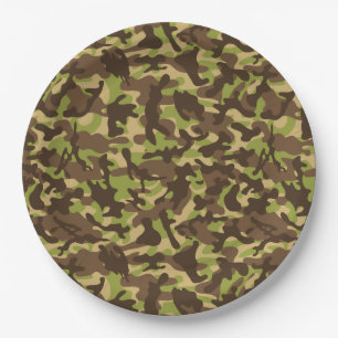 Assiettes En Carton Camouflage Cascade