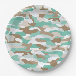 Assiettes En Carton Camouflage du désert