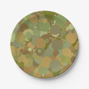 Assiettes En Carton Camouflage du désert