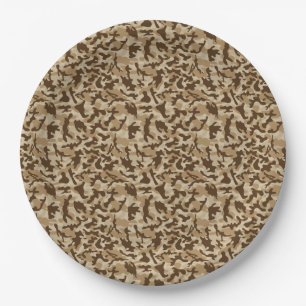 Assiettes En Carton Camouflage du désert