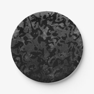 Assiettes En Carton Camouflage moderne Camo-noir et gris foncé