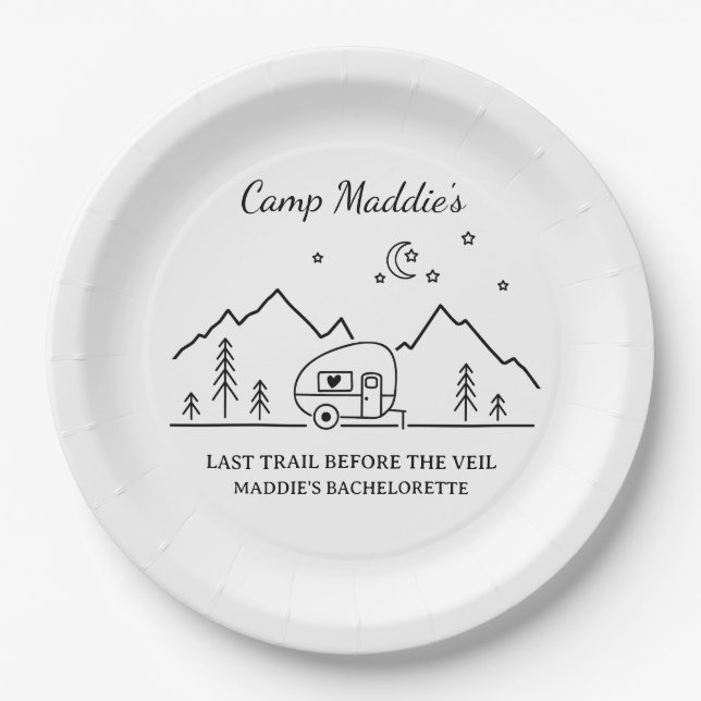 Assiettes En Carton Camp Bachelorette Party  (Devant)