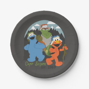 Assiettes En Carton Camp Sesame Street EST. 1969