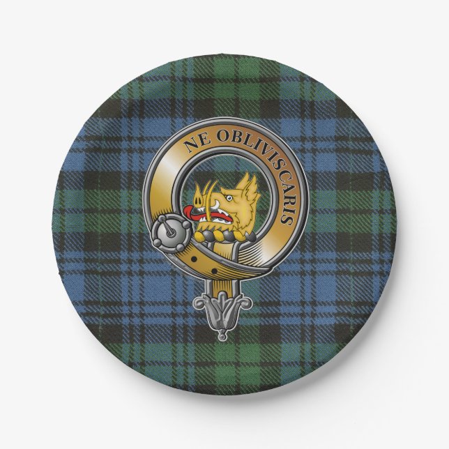 Assiettes En Carton Campbell Tartan & Badge (Devant)