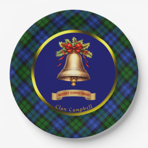 Assiettes En Carton Campbell Tartan Noël personnalisé