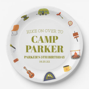 Assiettes En Carton Camping Camper Fête d'anniversaire