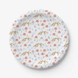 Assiettes En Carton Camping forestier de conifères