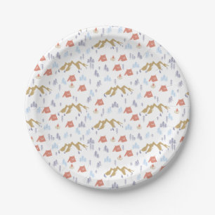 Assiettes En Carton Camping forestier de conifères