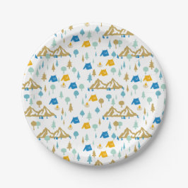 Assiettes En Carton Camping forestier d'été