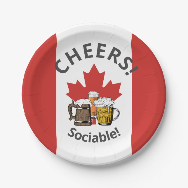 Assiettes En Carton CANADA Grande bière canadienne (Devant)
