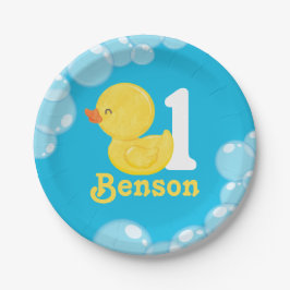 Assiettes En Carton Canard en caoutchouc bleu Personnalisé Anniversair