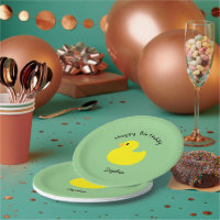 Canard Jaune Joyeux Anniversaire Couleur Verte