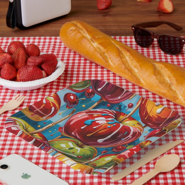 Assiettes En Carton Candy Apple Paper Plate (Pique-nique)
