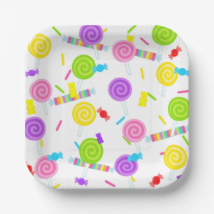 Assiettes En Carton Candy Lollipop Sweet Celebration