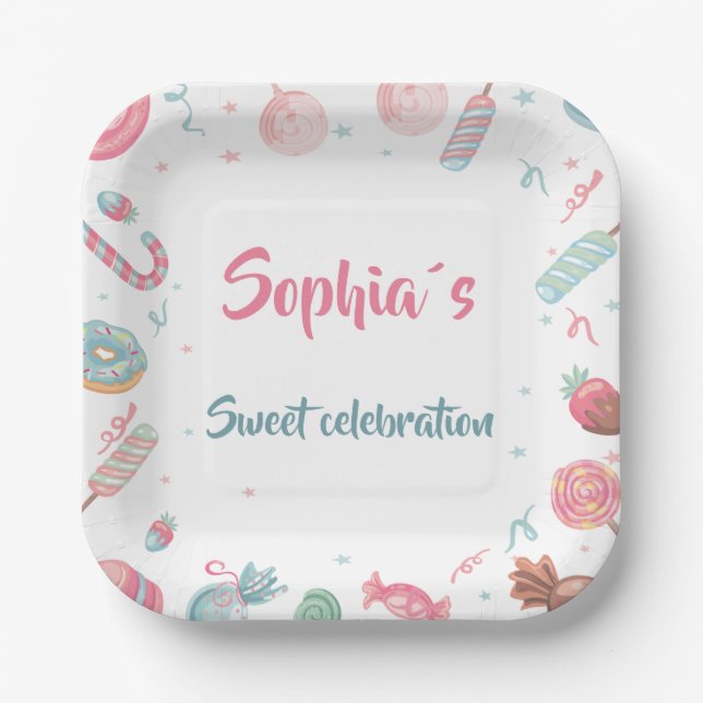 Assiettes En Carton Candyland Candy (Recto)