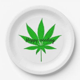 Assiettes En Carton Cannabis, Joyeux jeu de Mariage d'herbe