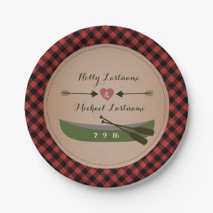 Assiettes En Carton Canot Plaid + Flèches Mariage rustique