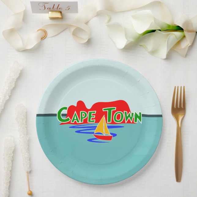 Assiettes En Carton Cape Town Table Mountain Afrique du Sud (Mariage)