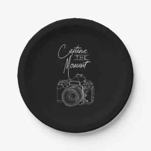 Assiettes En Carton Capture Moment Camera Photographe
