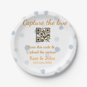 Assiettes En Carton Capturer l'amour ajouter QR numérisation télécharg