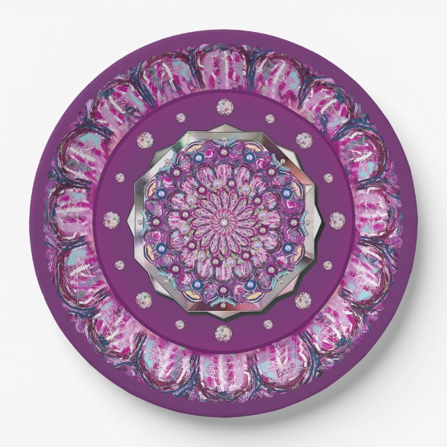 Assiettes En Carton Cardinal Red Rosace (Devant)
