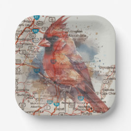 Assiettes En Carton Cardinal sur Virginia Road Map