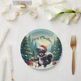 Assiettes En Carton Caricature de la peau de Noël mignon