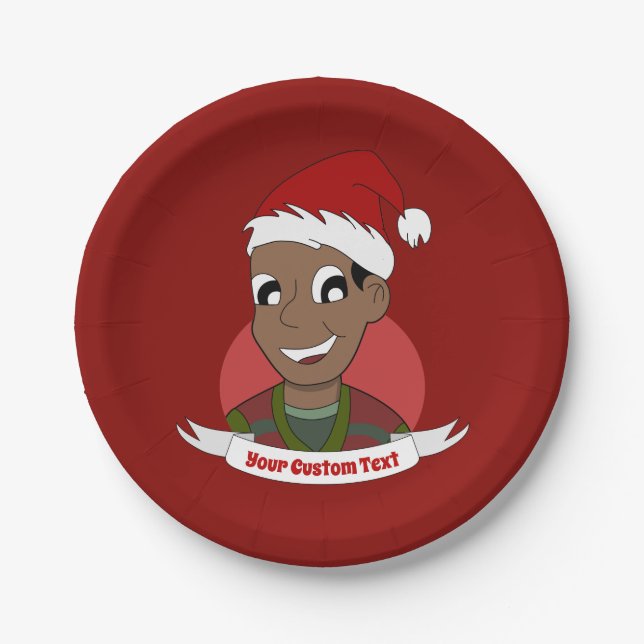 Assiettes En Carton Caricature de Noël de l'homme qui rit (Devant)