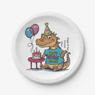 Assiettes En Carton caricature mignonne komodo dragon anniversaire