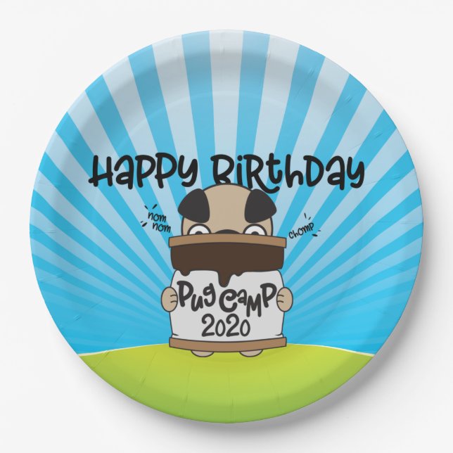Assiettes En Carton Carlin Camp 2020 Joyeux anniversaire (Devant)