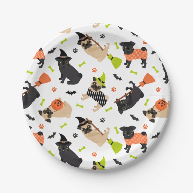 Assiettes En Carton Carlin Halloween (Devant)