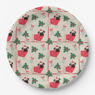 Assiettes En Carton Carlins de Noël amusants