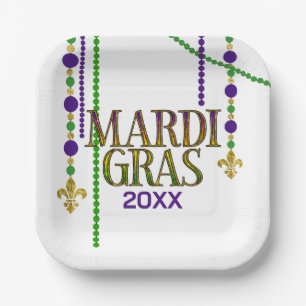 Assiettes En Carton Carnaval festif de Mardi Gras