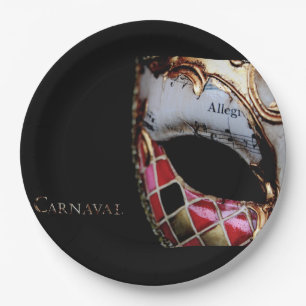 Assiettes En Carton Carnaval - Italie - Masque