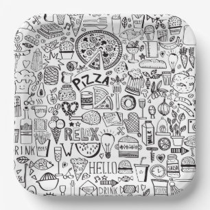 Assiettes En Carton Carnet de doodles alimentaires