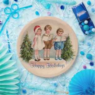 Assiettes En Carton Caroling Kids Plaques de papier de vacances