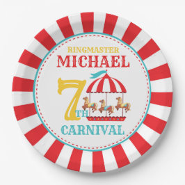 Assiettes En Carton Carousel Cirque Carnaval Plaques de fête d'anniver