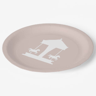 Assiettes En Carton Carousel Floral Rose doux