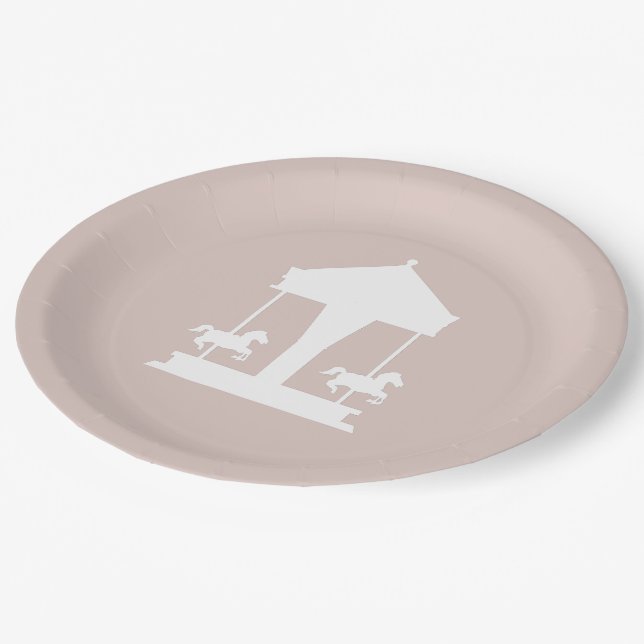 Assiettes En Carton Carousel Floral Rose doux (Angle)