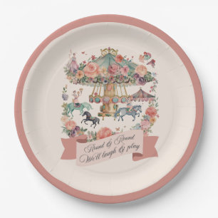 Assiettes En Carton Carousel Horse Carnaval Fête d'anniversaire